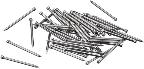 Unifizz 100pcs 35mm Finishing Nails Carbon Steel Headless Nails for Picture Hanging, Small Hardware Nails for Wood Frame, Wall Trim, Baseboards and Art Projects,Silver