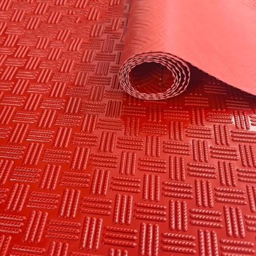 TRAGLO Tapete de Goma para Piso, Tapete Impermeable para Garaje de 1.6 mm de Grosor, Almohadilla Antideslizante para Reparación de Autos, para Garaje, Furgonetas, Gimnasio(Rojo,1.2x2m)