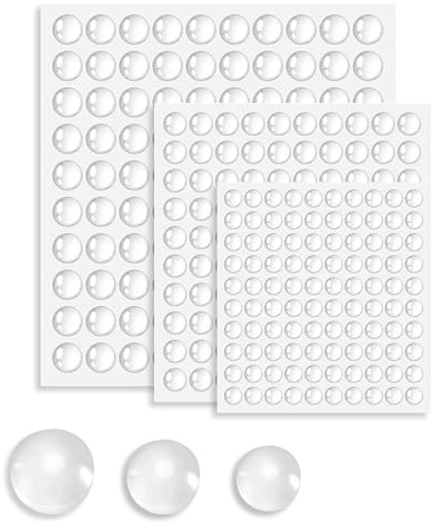 300 Stück Gummipuffer Selbstklebend Gummifüße, Elastikpuffer Transparent Silikon Türpuffer Gummistopper, 3 Größen Anschlagpuffer für Schranktüren Schubladen