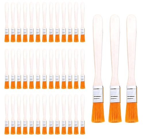 42 Pcs Small Paint Brushes Set, Paint Glue Brushs, Wooden Handle Nylon Paints Gloss Brush, Touch Up Paintbrushes, Trim Painting Tool for Crafts, Cleaning Dust,Walls, Touch Up, Cabinets, Fences