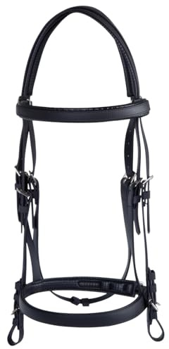 PVC-Pferdehalfter, gepolstertes Stirnband/Nasenriemen, Krone einzeln, Zügel, passend für Pferde 100,1–130 cm
