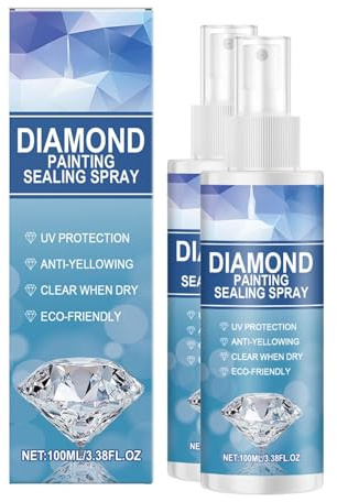 Spray de sellado de pintura de diamante de 100 ml, sellador de pegamento de pintura de diamante 5D actualizado, efecto permanente de retención y brillo, se seca transparente para pintura de diamantes