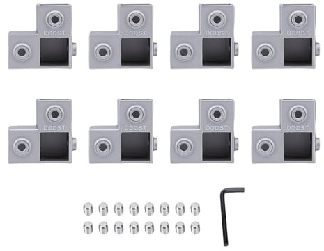 Marhynchus 8 Connettori per Tubo Quadrato, Connettori per Tubi in Alluminio da 1 Pollice a 3 Vie a Forma di L a 90 Gradi per Corrimano, Mensola, Recinzione, Progetti Fai da Te