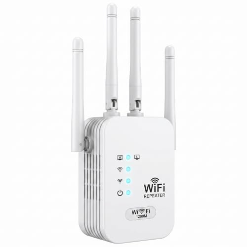 Ripetitore WiFi 1200Mbps, potente WiFi Booster Dual Band 5GHz & 2.4GHz