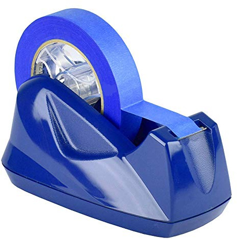 Acrimet Premium Desktop Klebebandabroller, Jumbo, Kunststoff, Rutschfeste Basis, (Hochbelastbar) (Blau Farbe)