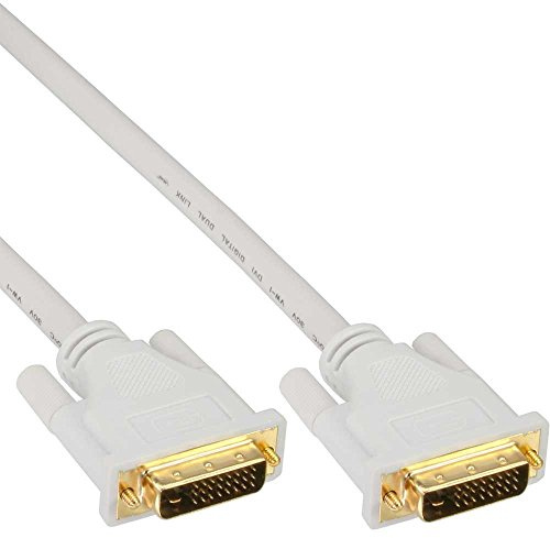 InLine 17775 W 5 m Gold, Weiß Kabel DVI