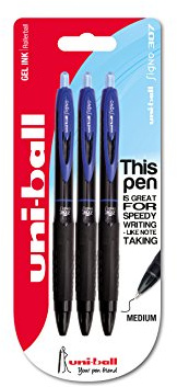 uni-ball 153544105 UMN-307 Signo 307 RT Gelschreiber, Gel-Tinte, 3 Stück blau
