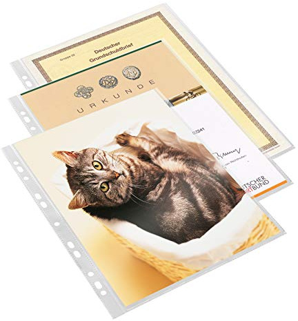 MASHPAPER Fotohüllen/Klarsichthüllen DIN A4 - glasklar, transparent