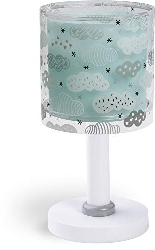 Dalber Kinder Tischlampe Nachttischlampe Wolken Clouds Grün, 15 x 15 x 30 cm | Kinderzimmer; Nachttischlampe