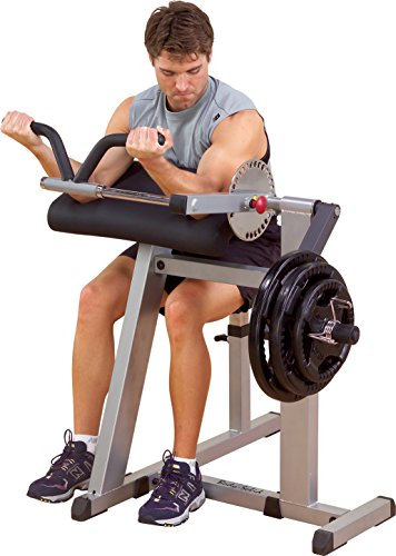 Body-Solid GCBT-380 Bizepsmaschine Trizepsmaschine mit Gewichten, 50mm (Hantelscheiben Gummi (2 Grifflöcher, schwarz))