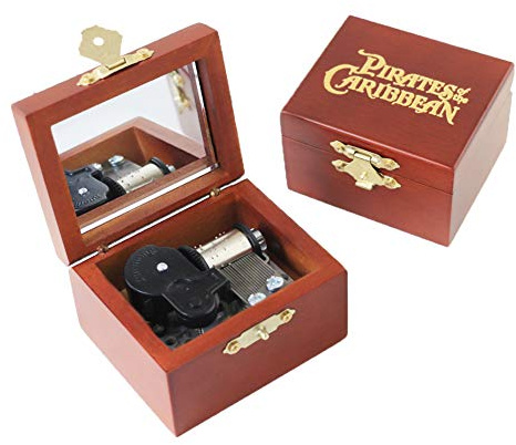 Youtang Piraten der Karibik Musikbox, geschnitzte Holz-Spieluhr mit Aufziehmechanismus, musikalisches Geschenk für Weihnachten, Geburtstag, Valentinstag