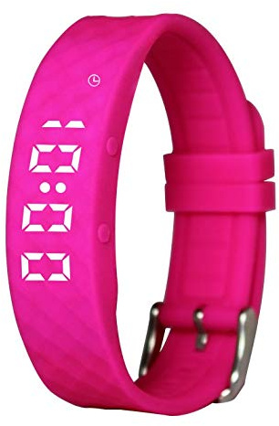 Pink Pivotell Vibratime: Montre vibrante avec rappel de pilule – jusqu'à 12 alarmes quotidiennes – rechargeable (chargeur USB inclus)