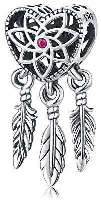 Eusense Charm 925 sterlingsilver pärla berlocker passar europeiska armband hänge smycken gåva, ca. 4,8 mm bis 5 mm, Sterlingsilver, Kubisk zirkon