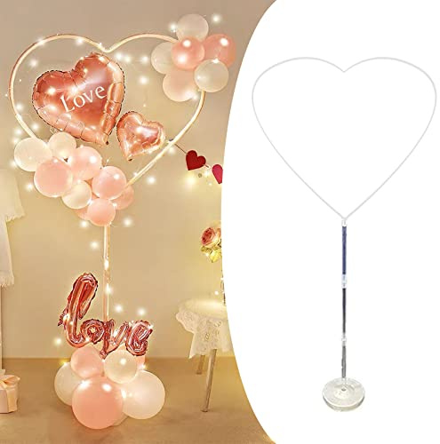 Ballonständer Kit Arch,Rund Ballon Kreis Rahmen Kit Herzform Ballon Hoop Ständer mit Wasserfüllbare Basis für Hochzeit,Geburtstagsfeier Dekoration,Vorschlag,Party Dekor