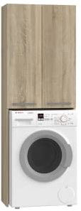 ADGO Armadio per Lavatrice Sonoma Rovere - Mensola Sopra Lavatrici - Armadio Bagno Sovra
