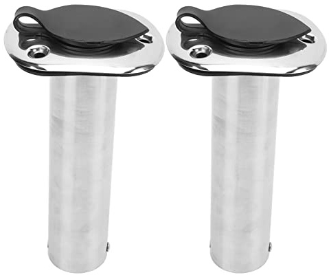Emoshayoga Angelrutenhalter für Boote , bündige Montage , 316 Edelstahl , Angelrutenhalterung , rostfrei , 2 Stück , 22 , 9 cm , UV PVC Einlage für Yacht