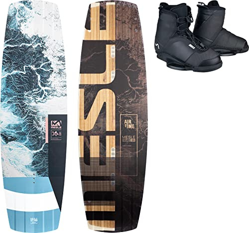 Mesle Wakeboard Set Airtime mit Maxx Closed-Toe Bindung, Flex Wakeboard für Invert Tricks & Obstacles, Grind Base, Cable Park Board für Fortgeschrittene