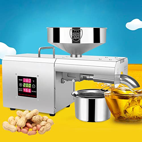 Automatisch Elektrische Ölpresse, Temperaturkontroll Ölpresse Maschine Öl Extraktion Automatische Heißprsse Edelstahl Extraktor für Kommerziell & Haushalt 600 W