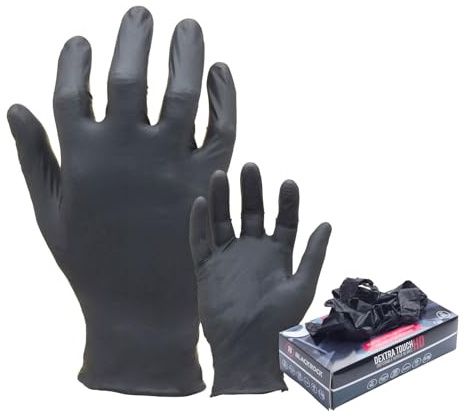 Blackrock Nitril Medium Einweghandschuhe - Puderfrei, Latexfrei, Mehrzweckhandschuhe aus nicht sterilem Gummi für den industriellen Einsatz, Lebensmittelqualität jede Schachtel enthält 100 schwarze