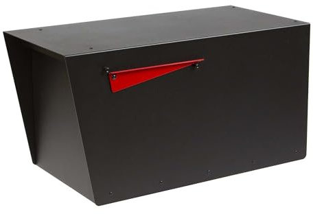 Rusty Design Contemporary Post-Mounted Mailbox with Personalized Address Numbers, Large Size #HC110 (Without Address Numbers)