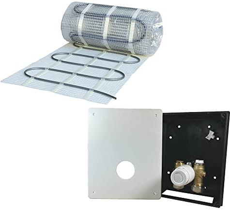 Dünnbett Warmwasser Fußbodenheizung HoWaTech Komplett Set 2,5-10m² selbstklebende Einrohr Heizmatte und RTL Regelbox, Heizfläche:2.50m²