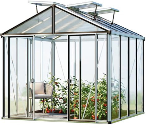 GFP Serre de Jardin Hera 4 Serre en Verre 263x263 cm | Structure en Aluminium