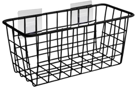 Sharplace Hängender Drahtkorb aus Metall, hängender Wandkorb, Wandmontage an der Tür, Stabiler Organizer-Halter für die Küche, Schwarz