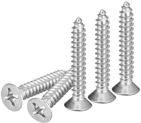 DTGN 25Stk #12x1-3/8 Linsenkopf Holzschrauben 304 Edelstahl Phillips Selbstschneidende Schrauben - Ideal Für Holzarbeiten Möbel - Silber