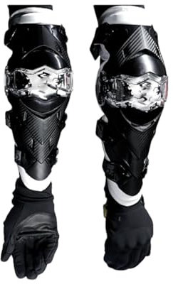 Ginocchiere per motocross, protezione per motocross, protezione per ginocchio fuoristrada, protezione per moto da cross, E09, colore bianco, taglia unica