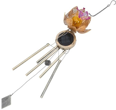 CIYODO Pendentif Éolien Solaire avec LED Lumineux pour Décoration De Jardin Et Balcon Design Unique De Fleurs Atmosphère Apaisante pour Extérieur