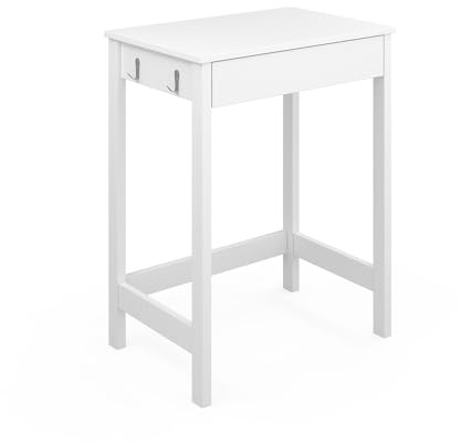 Vicco Schreibtisch Surrey, Weiß, 60 x 40 cm | mit Schublade, mit Haken zur Aufbewahrung und kombinierbar mit Surrey Möbeln