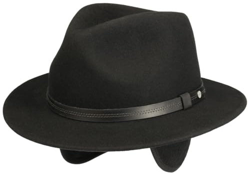 Stetson Traveller Wollhut Herren Winter mit Ohrenklappen schwarz XXL (62-63 cm)