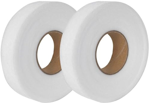 Lunaanda 2 Pack Bügelband für Vorhänge, Saumband zum Aufbügeln Bügelband Vorhänge Nahtband zum Bügeln Saumband, Gardinen Kürzen Ohne Nähen,Stoffklebeband,Textilklebeband (weiß)