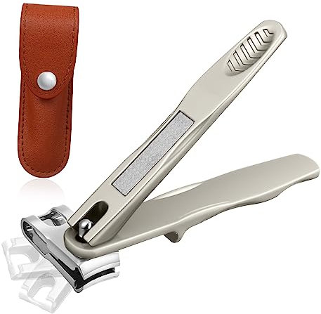 Healeved Drehbarer Nagelknipser Klein Stahl Mit Ergonomischem Griff Sicherheits Schneidkopf Maniküre Fußpflege Für Damen Und Herren Mit Lederetui