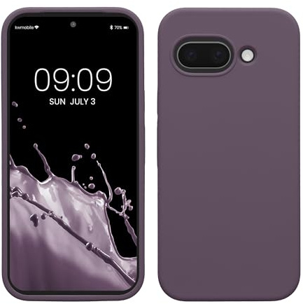kwmobile Cover per Google Pixel 9a Custodia - Back Case per Smartphone in Silicone TPU - Protezione Gommata - Iris pallido