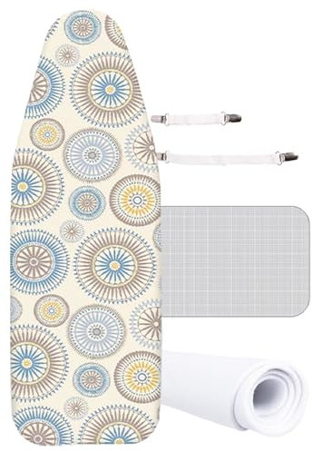 Standardgröße Bügelbrettbezug Haus Bügeltischbezug Baumwolle Bügelbrett Bezug Hotel Bügelbezug,90x30cm 100x34cm 110x34cm 120x38cm(Beige,92x33cm)