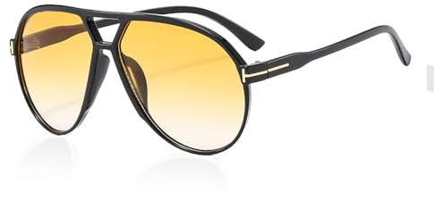 Werownsgso Retro Sunglasses Polarized Sunglasses 70s Large Frame Classic Double Bridge Retro Glasses Anti-UV400 For Men And Women Suitable For Sports Driving Cycling Travel