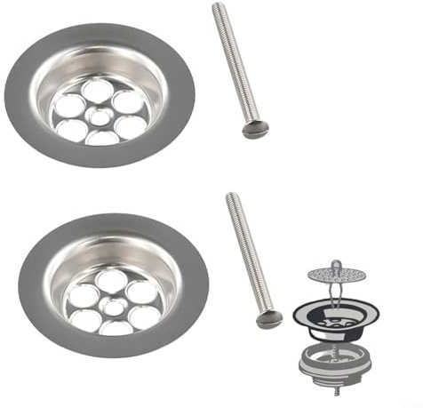 2 Stück 70 Mm Ventilkelch Edelstahl, 1-1/2 Zoll Spültisch-Stopfenventile, Badewannenstöpsel Ersatz Ablaufgarnitur Mit Schraube, Abflusssieb Silber Für Badewanne, Waschbecken, Dusche