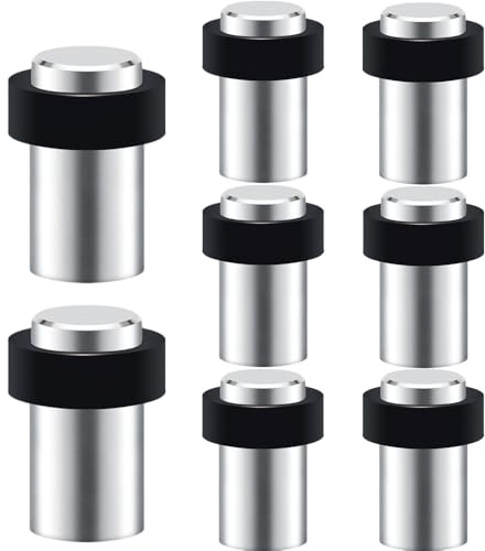 8 er Set Türstopper Boden zum Schrauben Türaufhalter Edelstahl Ø32x60mm Door stopper inklusive Schrauben und Dübel