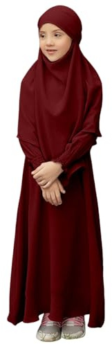 Surttan Gebetskleidung Für Kinder, Mädchen Muslim Kleider, Lange Ärmel Abaya Ohne Hijab, Islam Kleidung Frauen, Damen Muslimische Kleid Set, Gebetskleid Jilbab Khimar Ramadan Für 4-12 Jahre