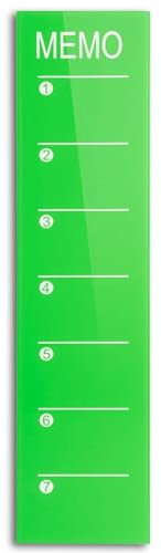 KARAT Magnettafel Magnetpinnwand Memoboard zum Beschriften - Notiztafel div. Designs - Tafel abwaschbar mit Halterung Magneten, KIA GRÜN 80x20cm