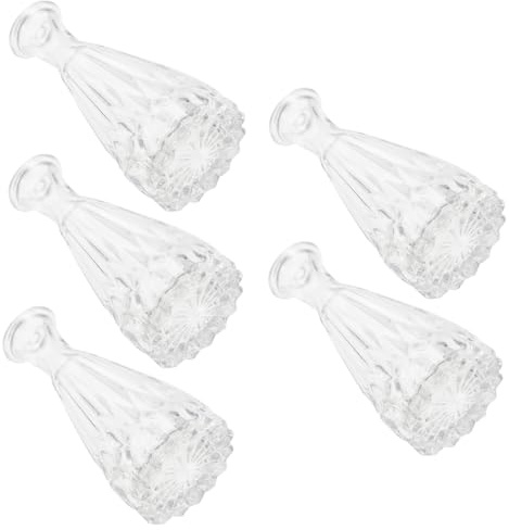 Vaguelly Tabletop Glass Bud Vases for Artificial Flower Arranging and Wedding Centerpieces Glass Vases Set of 5 Aromatherapy Bottles for Decor for Home Decoration