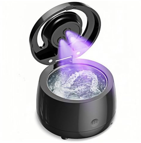 Zilo Pod Dental, Zilo Pod, Zilo Pod Dental Cleaner, Zilopod Dental Ultrasonic Retainer Cleaner Machine, Dental Cleaning Pod for Denture, Mouth Guard, Aligner, Night Guard, Braces (Black)