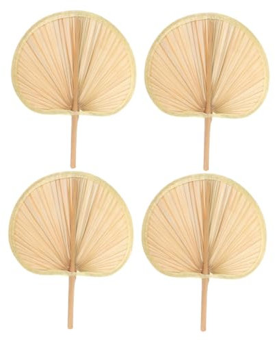 Luxshiny 4pezzi Ventagli Foglie di Palma Intrecciate da Eleganti e Funzionali per Rinfrescare Decorazione per Casa e Feste Fan Artigianale Estivo