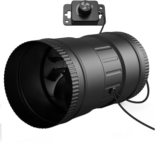 Brogachy Ventilatore a tubo regolabile da 100 mm, 170 m³/h, ventilatore di scarico, per bagno, giardino d'inverno, serra, grow tent, cantina, garage, cucina.