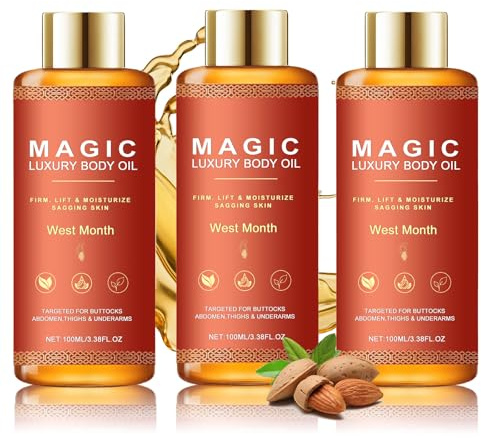 3PCS Magic-Olio Per Il Corpo, Con Ingredienti Naturali Al 99%, 200 Ml Olio Idratante Per Il Corpo,Adatto Per Pelle Secca, Anti Smagliature,olio Nutriente (C, A)