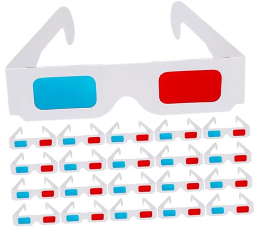 TEHAUX Occhiali 3d Anaglifici Rossi Blu Usa e Getta in Carta, Set 40 Pezzi per Film 3d e Giochi, Accessori per Feste e Intrattenimento Familiare