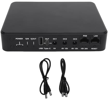 Oreilet Mini Batterie de Secours UPS, 18000mAh, 6 Ports avec Sortie USB DC5V 9V 12V POE 15V 24V, Alimentation sans Interruption pour Routeur