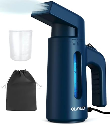 OLAYMEY Steamer ångstrykjärn 700 W, ångstrykjärn för kläder, snabb skrynkelborttagare, ångborste, skrynkelborttagare, små apparater, kan användas på resor, på kontoret och hemma