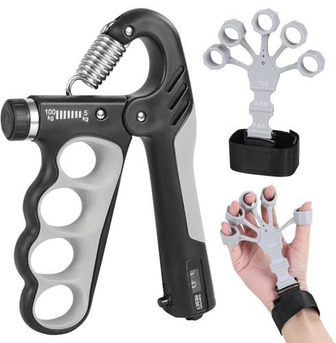 Unterarmtrainer mit Zähler, Verstellbarer 5–100kg Unterarm Trainingsgerät, Handtrainer Fingertrainer, Griffkraft Trainer für Fitness, Krafttraining, Reha, Stressabbau